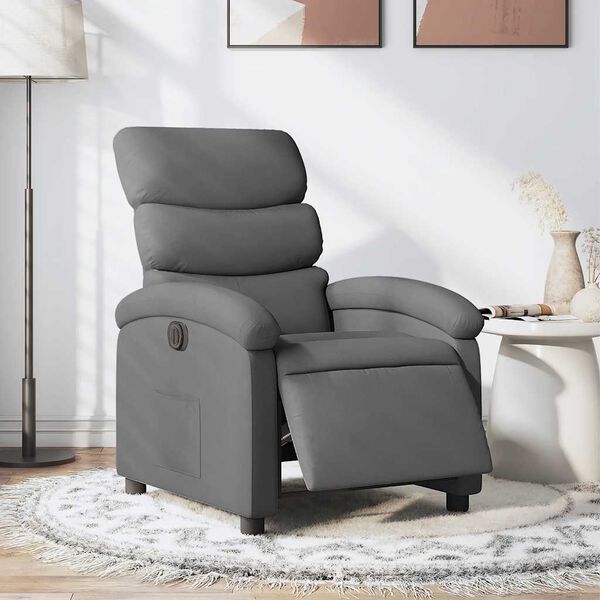 vidaXL Electric Recliner Chair Dark Grey Fabric