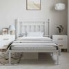 vidaXL Metal Bed Frame without Mattress with Headboard White 100x190cm