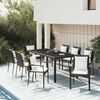 vidaXL 9 Piece Garden Dining Set with Cushions Black Poly Rattan
