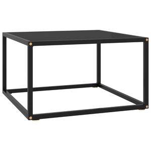 vidaXL Coffee Table Black with Black Glass 60x60x35 cm