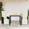 vidaXL 9 Piece Garden Bistro Set with Cushions Black Poly Rattan