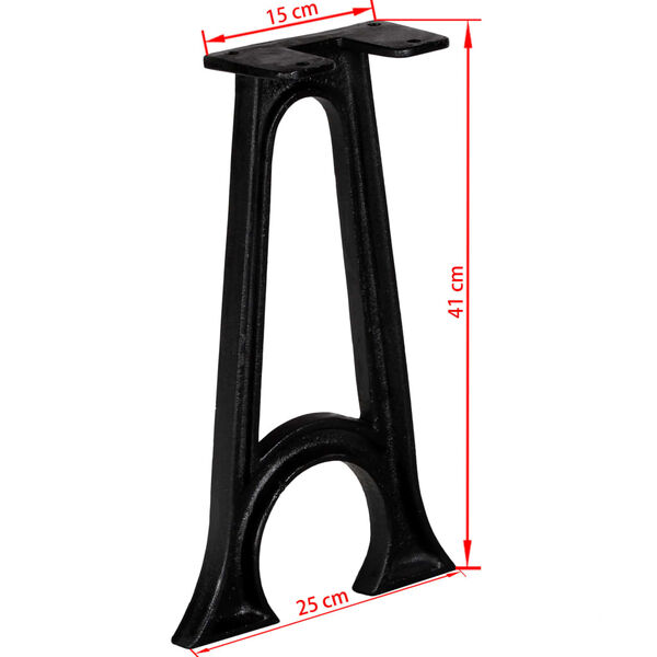 vidaXL Bench Legs 2 pcs with Arched Base A-Frame Cast Iron
