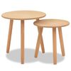 vidaXL Side Table Set 2 Pieces Solid Pinewood Brown