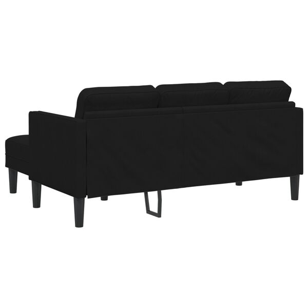 vidaXL Garden Sofa with Bench and Cushions L-Shaped Black Velvet