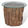 vidaXL Coffee Table Teak Glass 50x40 cm