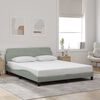 vidaXL Bed Frame "Dover" Light Grey 152x203 cm Queen Velvet