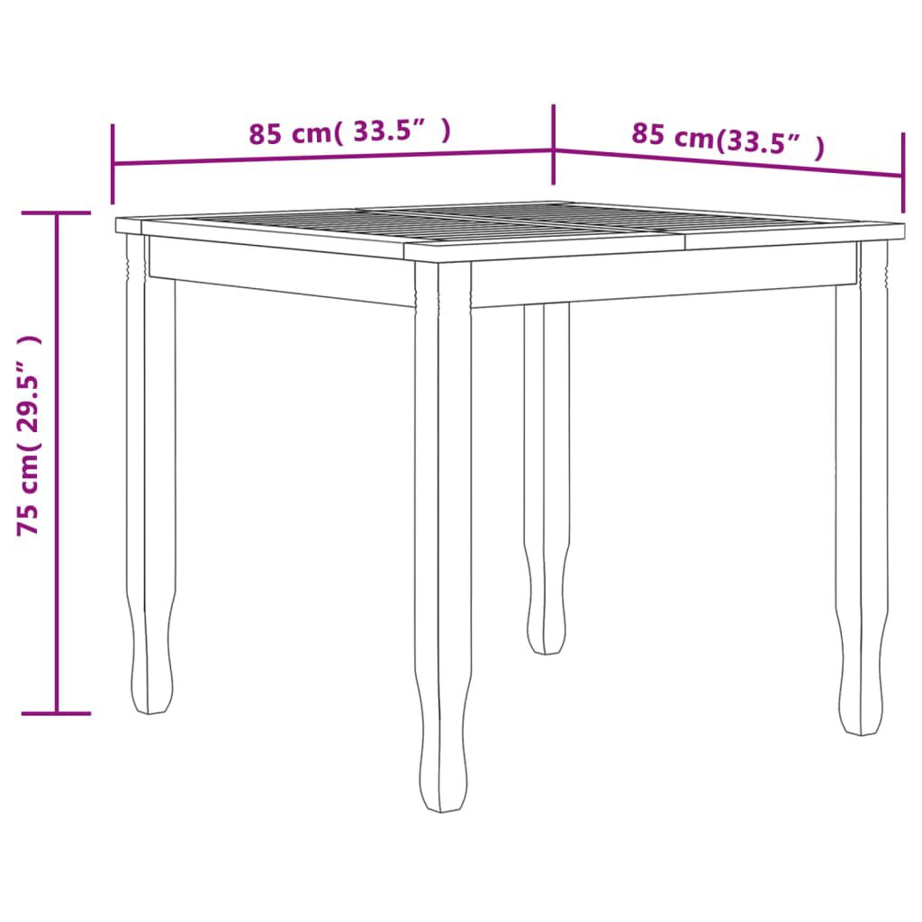 vidaXL 5 Piece Garden Dining Set Solid Wood Teak