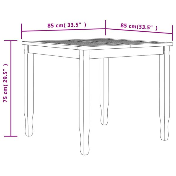 vidaXL 5 Piece Garden Dining Set Solid Wood Teak