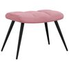 vidaXL Relaxing Chair with a Stool Pink Velvet