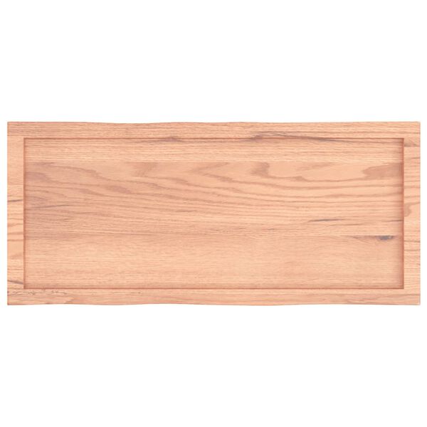 vidaXL Table Top Light Brown 100x40x(2-4)cm Treated Solid Wood Live Edge