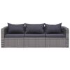 vidaXL 8 Piece Garden Lounge Set with Cushions Poly Rattan Grey