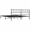 vidaXL Metal Bed Frame without Mattress with Headboard Black 183x213cm