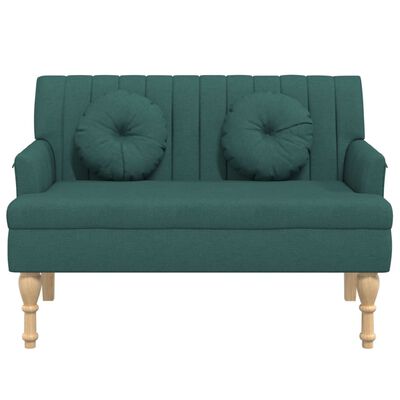 vidaXL Bench with Cushions Dark Green 113x64.5x75.5 cm Fabric