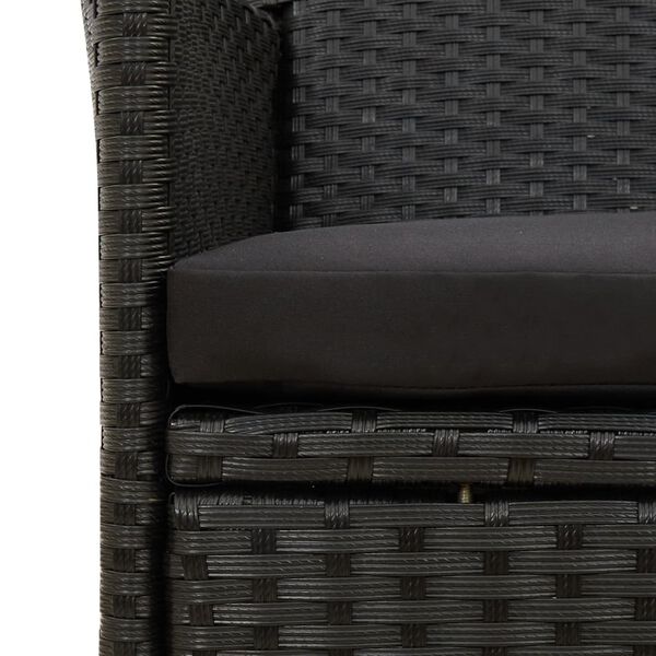 vidaXL Garden Chairs with Cushions 2 pcs Poly Rattan Black