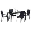vidaXL Garden Dining Set 5 pcs Black Powder-Coated Steel