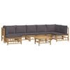 vidaXL 8 Piece Garden Lounge Set with Dark Grey Cushions Bamboo