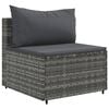 vidaXL 6 Piece Garden Lounge Set with Cushions Grey Poly Rattan