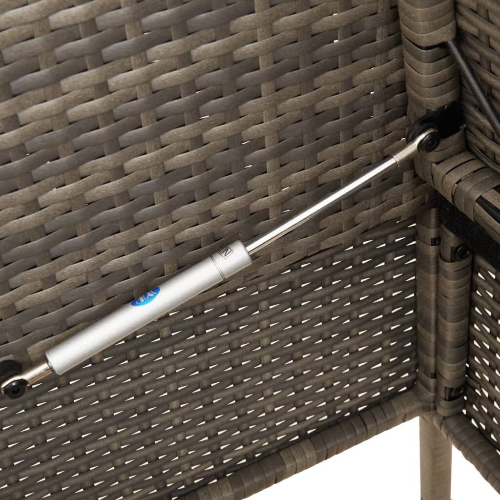 vidaXL Garden Bench with Cushions Grey Poly Rattan