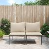 vidaXL Garden Middle Sofas with Cushions 2 pcs Grey Poly Rattan