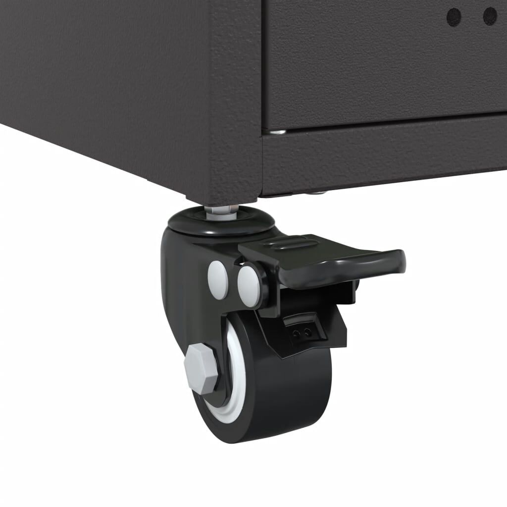 vidaXL Bedside Cabinet Black 36x39x59 cm Steel