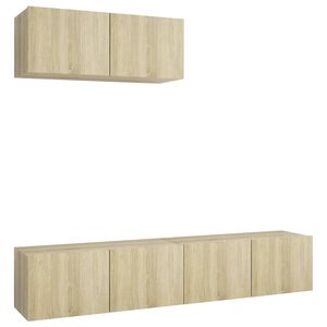 vidaXL TV Cabinets 3 pcs Sonoma Oak Engineered Wood