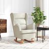 vidaXL Rocking Chair Wingback Cream Velvet and Solid Wood