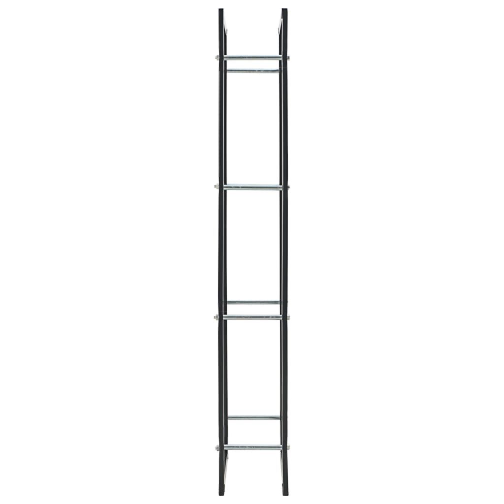 vidaXL Firewood Rack Black 50x20x150 cm Steel