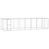 vidaXL Outdoor Dog Kennel Galvanised Steel with Roof 16.94 m&sup2;