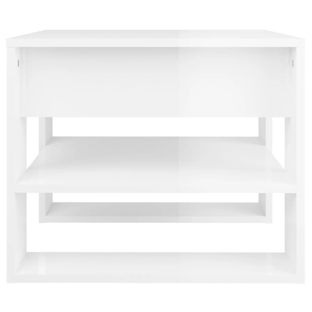 vidaXL Coffee Table High Gloss White 55.5x55x45 cm Engineered Wood