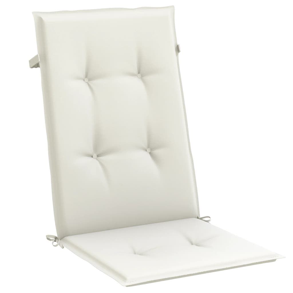 vidaXL Highback Chair Cushions 2 pcs Melange Cream 120x50x4 cm Fabric