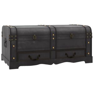 vidaXL Treasure Chest Wood Black 90x51x42 cm