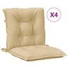 vidaXL Lowback Chair Cushions 4 pcs Melange Beige 100x50x7 cm Fabric