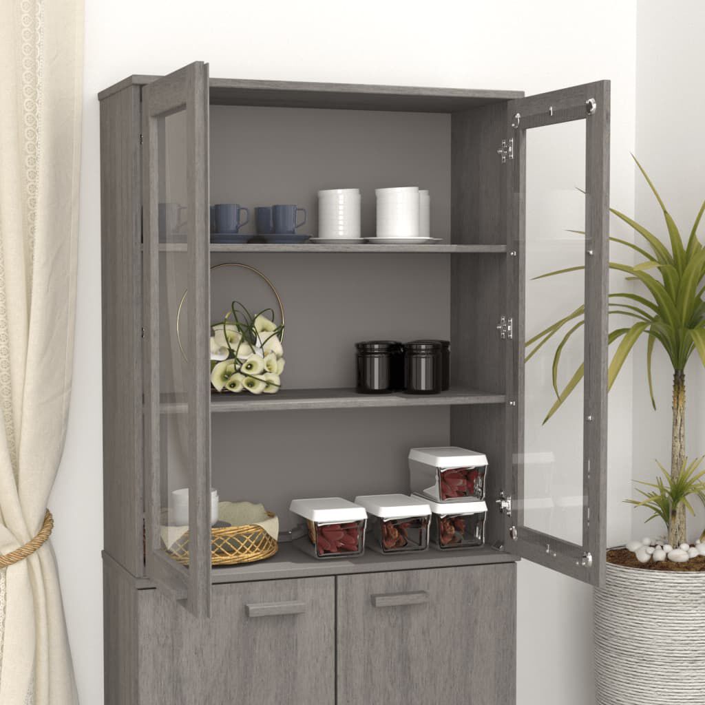 vidaXL Top for Highboard HAMAR Light Grey 85x35x100cm Solid Wood Pine