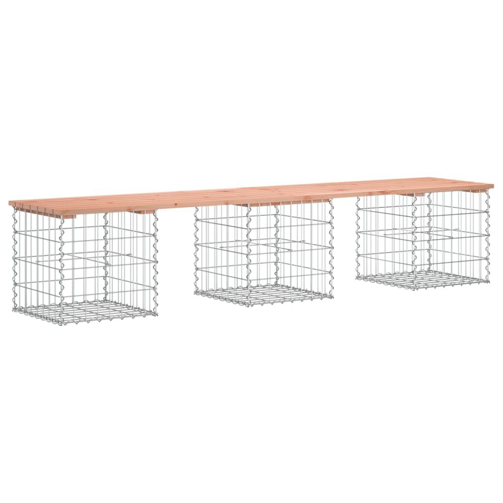 vidaXL Garden Bench Gabion Design 203x44x42 cm Solid Wood Douglas