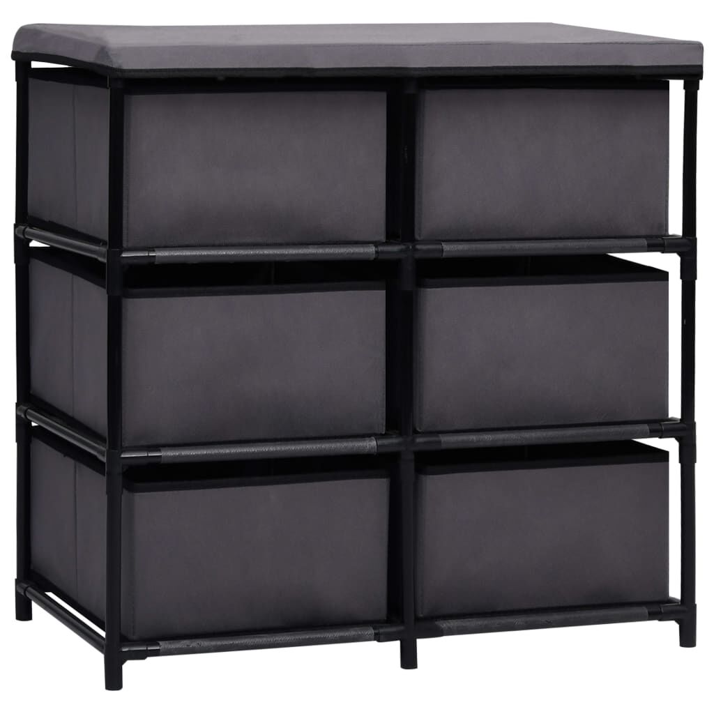 vidaXL Storage Cabinet with 6 Drawers 55x29x55 cm Grey Steel