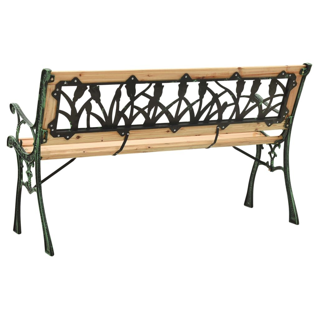 vidaXL Garden Bench 122 cm Cast Iron and Solid Firwood