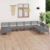 vidaXL 8 Piece Garden Lounge Set Solid Wood Pine Grey
