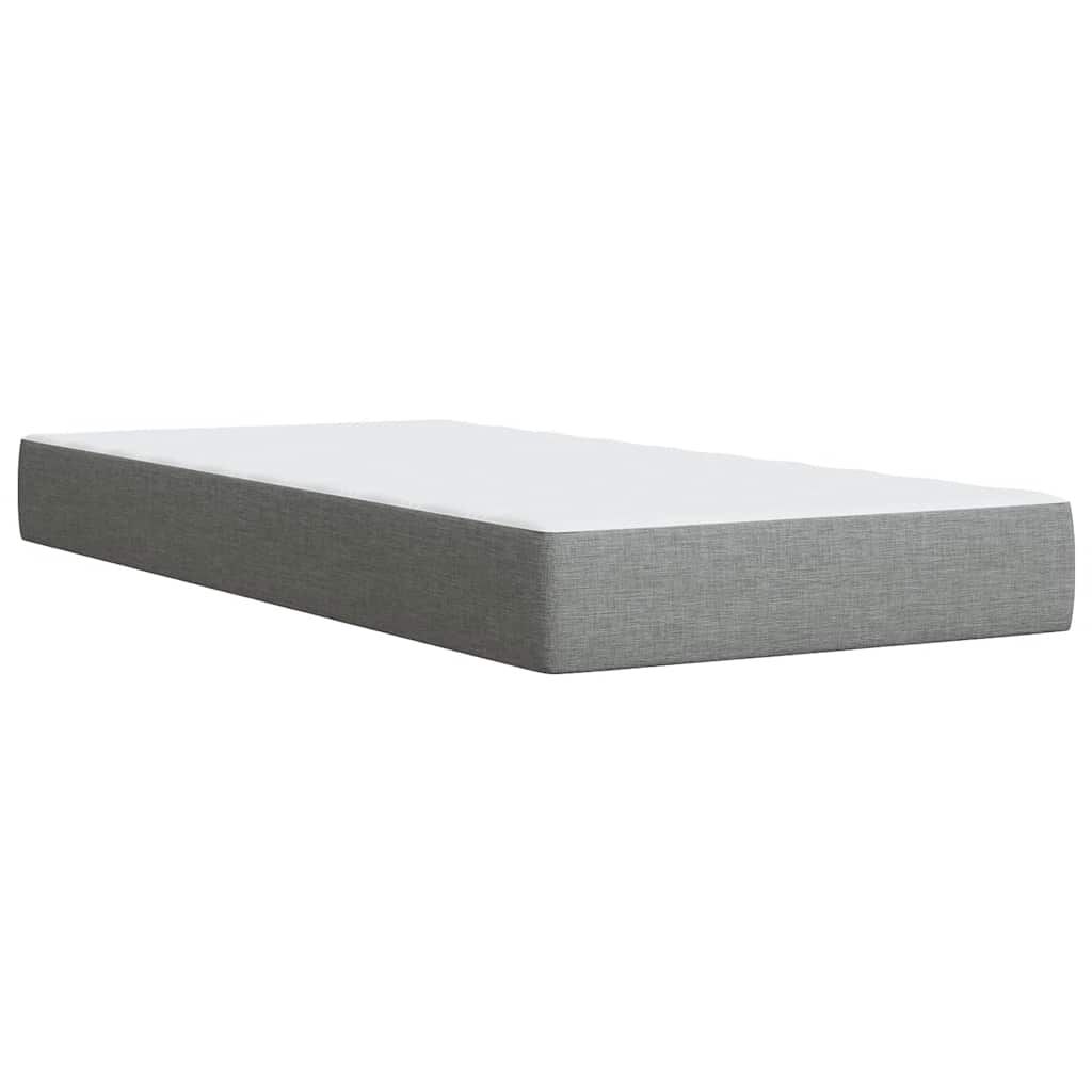 vidaXL Box Spring Bed with Mattress Light Grey Twin XL Fabric