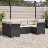 vidaXL 6 Piece Garden Sofa Set with Cushions Black Poly Rattan