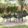 vidaXL Garden Dining Set with Cushion 5 pcs Black Poly Rattan