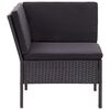 vidaXL 8 Piece Garden Lounge Set with Cushions Poly Rattan Black
