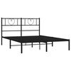 vidaXL Metal Bed Frame without Mattress with Headboard Black 150x200cm