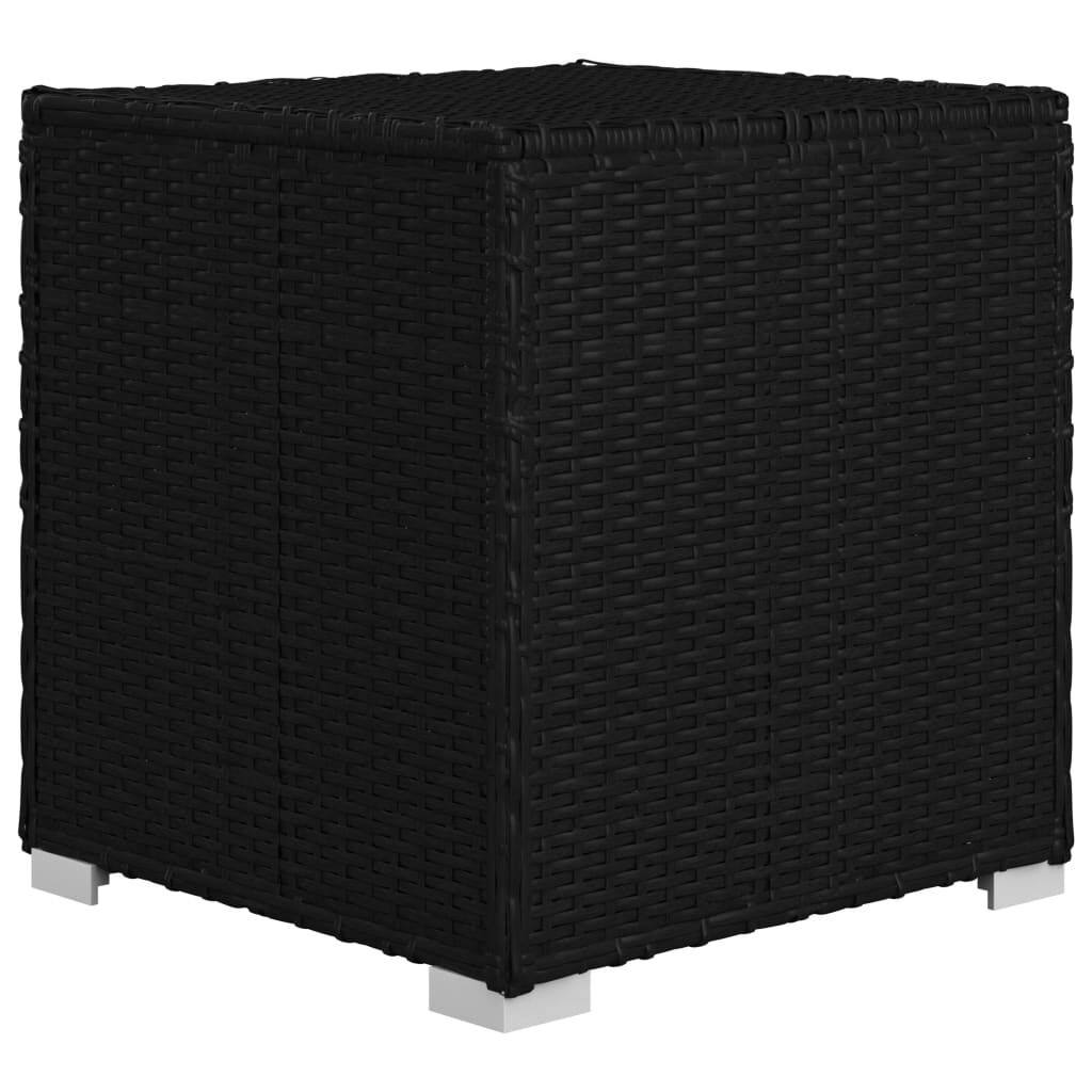 vidaXL 3 Piece Garden Sun Loungers with Tea Table Poly Rattan Black