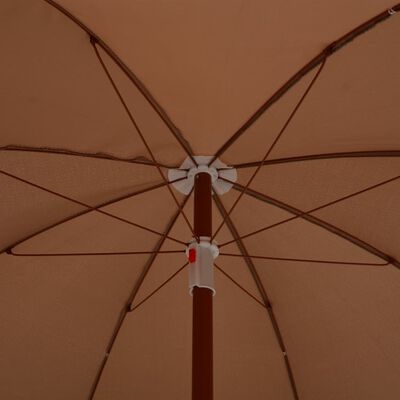 vidaXL Garden Parasol with Steel Pole 180 cm Taupe