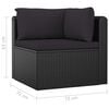 vidaXL 10 Piece Garden Lounge Set with Cushions Poly Rattan Black