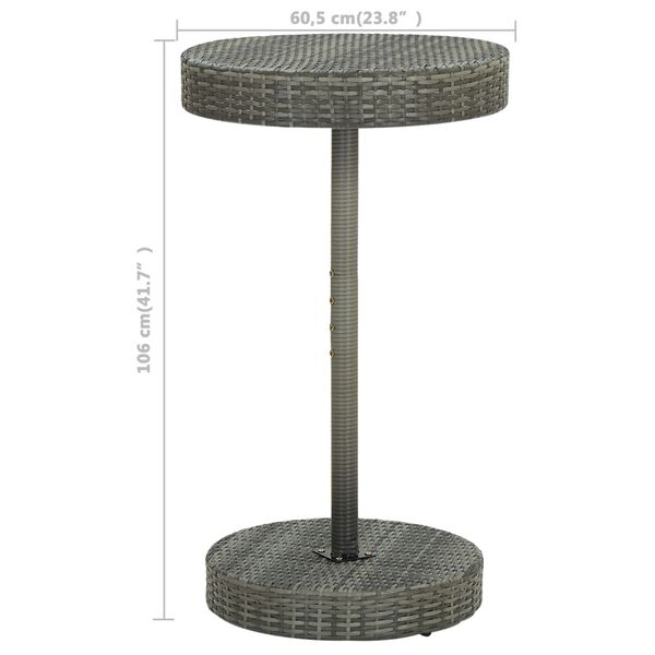 vidaXL 3 Piece Garden Bar Set with Cushions Poly Rattan Grey