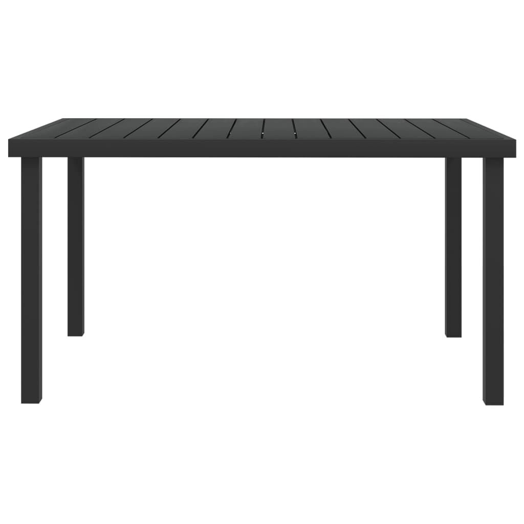 vidaXL Garden Table Black 140x90x74 cm Aluminium and WPC
