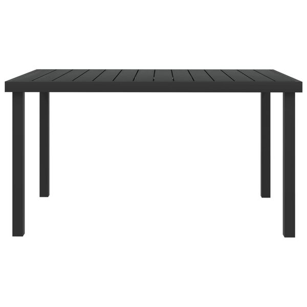vidaXL Garden Table Black 140x90x74 cm Aluminium and WPC