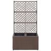 vidaXL Trellis Raised Bed with 2 Pots 58x30x107 cm Poly Rattan Brown