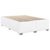 vidaXL Bed Frame without Mattress White Queen Faux Leather